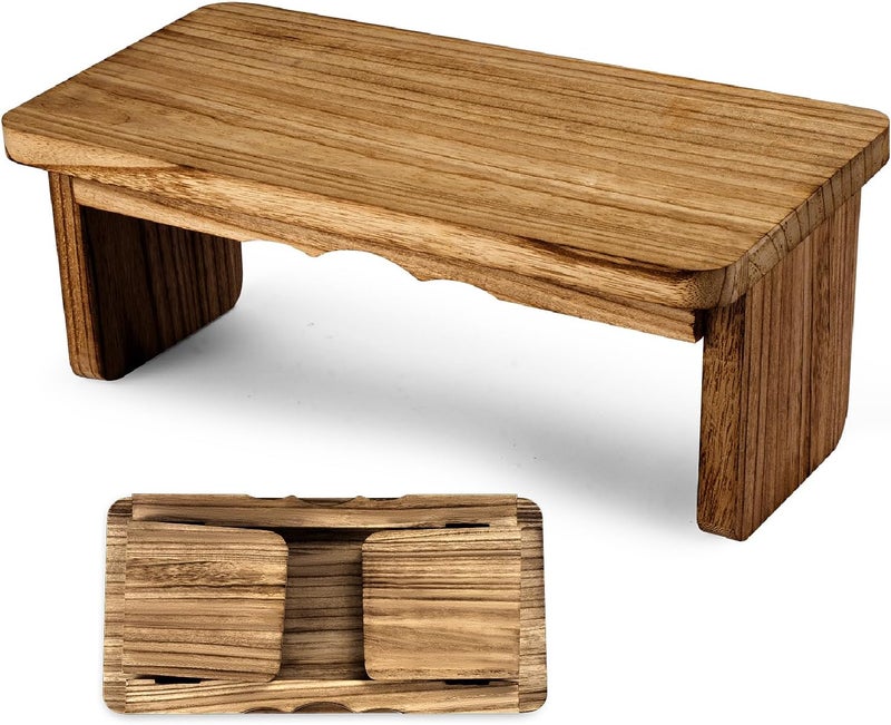 Elfzone Meditation Bench - Yoga Bench,Wooden Zen Meditation Stool Kneeling Bench for Mindfulness Practice Tea Ceremony and Relaxation Ergonomic Design for Comfort and Support Household，Dark Wood - Image 1